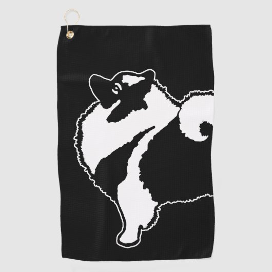 Keeshond Graphics - Cute Original Dog Art Golfhanddoek (Voorkant)