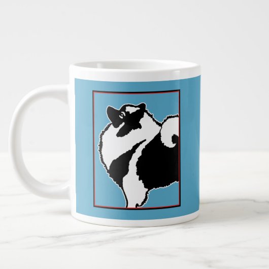 Keeshond Graphics - Cute Original Dog Art Grote Koffiekop (Links)