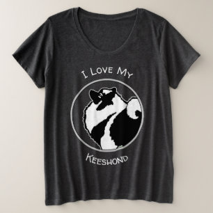 Keeshond Graphics - Cute Original Dog Art Grote Maat T-shirt