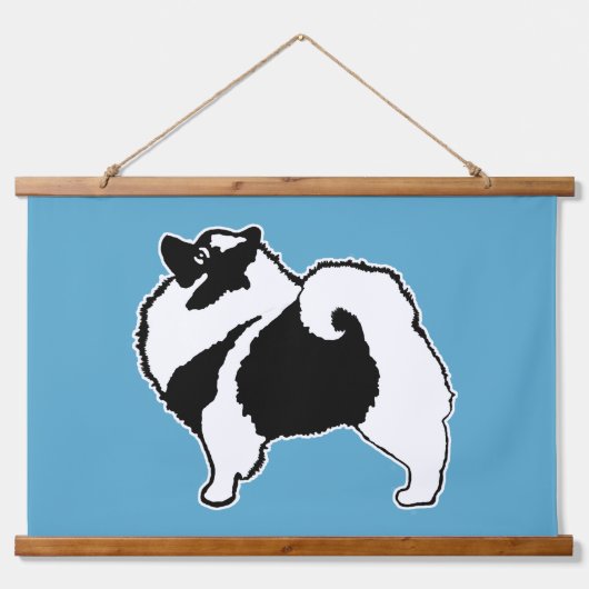 Keeshond Graphics - Cute Original Dog Art Hangend Wandkleed (Voorkant)