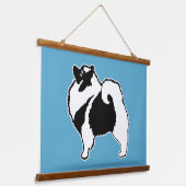 Keeshond Graphics - Cute Original Dog Art Hangend Wandkleed (Gebogen)