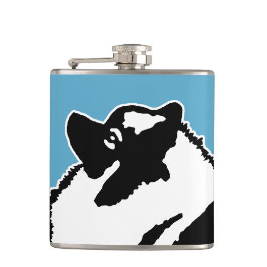 Keeshond Graphics - Cute Original Dog Art Heupfles (Voorkant)