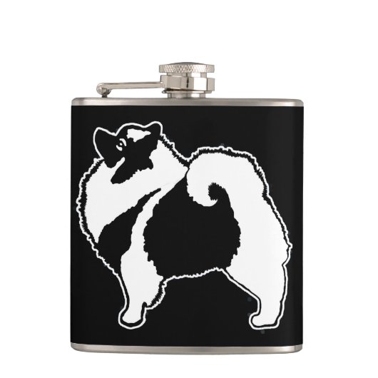 Keeshond Graphics - Cute Original Dog Art Heupfles (Voorkant)