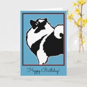 Keeshond Graphics - Cute Original Dog Art Kaart (Gele Bloem)