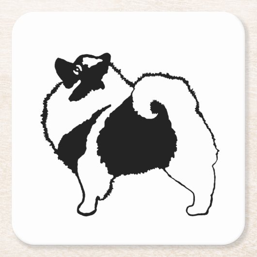 Keeshond Graphics - Cute Original Dog Art Kartonnen Onderzetters (Voorkant)