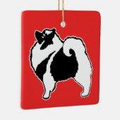 Keeshond Graphics - Cute Original Dog Art Keramisch Ornament (Rechts)