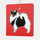 Keeshond Graphics - Cute Original Dog Art Keramisch Ornament (Links)