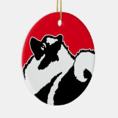Keeshond Graphics - Cute Original Dog Art Keramisch Ornament (Rechts)
