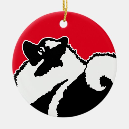 Keeshond Graphics - Cute Original Dog Art Keramisch Ornament (Voorkant)