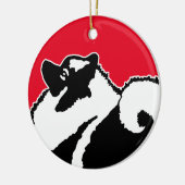 Keeshond Graphics - Cute Original Dog Art Keramisch Ornament (Links)