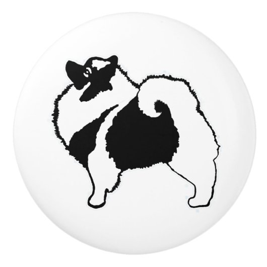Keeshond Graphics - Cute Original Dog Art Keramische Knop (Voorkant)