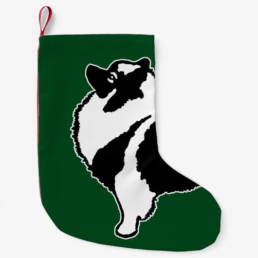 Keeshond Graphics - Cute Original Dog Art Kleine Kerstsok (Voorkant)