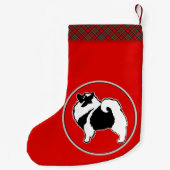 Keeshond Graphics - Cute Original Dog Art Kleine Kerstsok (Achterkant)