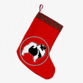 Keeshond Graphics - Cute Original Dog Art Kleine Kerstsok (Voorkant (Hangend))