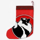 Keeshond Graphics - Cute Original Dog Art Kleine Kerstsok (Achterkant)