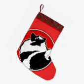 Keeshond Graphics - Cute Original Dog Art Kleine Kerstsok (Voorkant (Hangend))