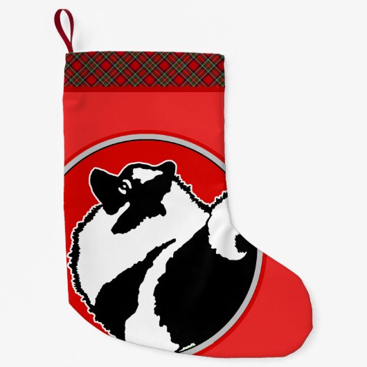 Keeshond Graphics - Cute Original Dog Art Kleine Kerstsok (Voorkant)