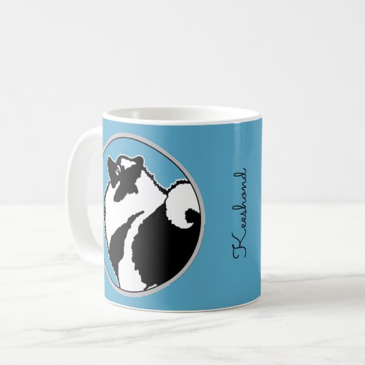 Keeshond Graphics - Cute Original Dog Art Koffiemok (Voorkant links)