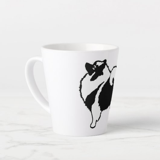 Keeshond Graphics - Cute Original Dog Art Latte Mok (Linkerhoek)