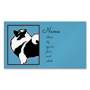 Keeshond Graphics - Cute Original Dog Art Magnetisch Visitekaartje