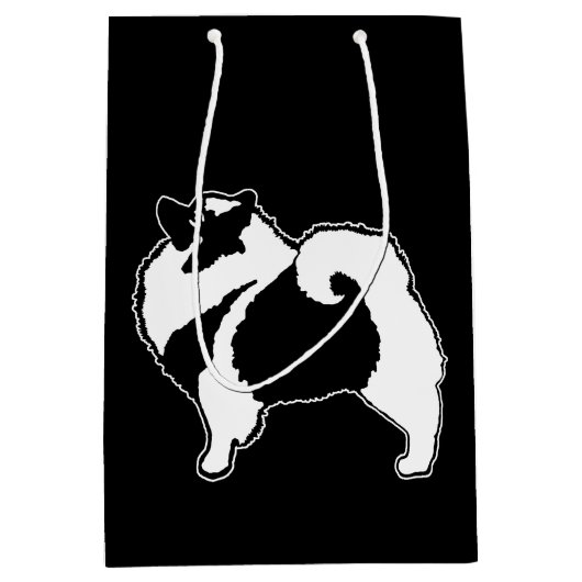 Keeshond Graphics - Cute Original Dog Art Medium Cadeauzakje (Voorkant)