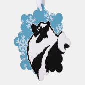 Keeshond Graphics - Cute Original Dog Art Ornament Kaart (Links)