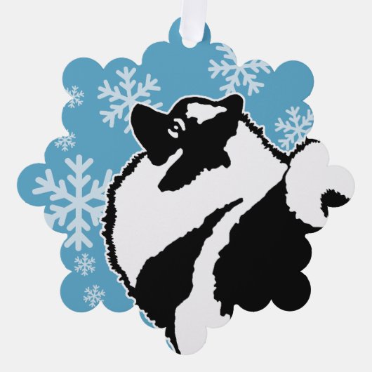 Keeshond Graphics - Cute Original Dog Art Ornament Kaart (Voorkant)