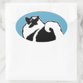 Keeshond Graphics - Cute Original Dog Art Ovale Sticker (Tas)