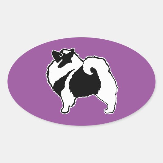 Keeshond Graphics - Cute Original Dog Art Ovale Sticker (Voorkant)