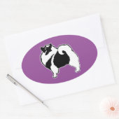 Keeshond Graphics - Cute Original Dog Art Ovale Sticker (Envelop)