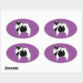 Keeshond Graphics - Cute Original Dog Art Ovale Sticker (Vel)