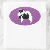 Keeshond Graphics - Cute Original Dog Art Ovale Sticker (Tas)