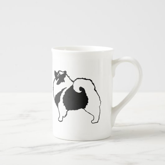 Keeshond Graphics - Cute Original Dog Art Porselein Kop (Rechts)