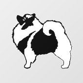 Keeshond Graphics - Cute Original Dog Art Raamsticker (Vel)