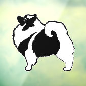 Keeshond Graphics - Cute Original Dog Art Raamsticker (Vel 3)