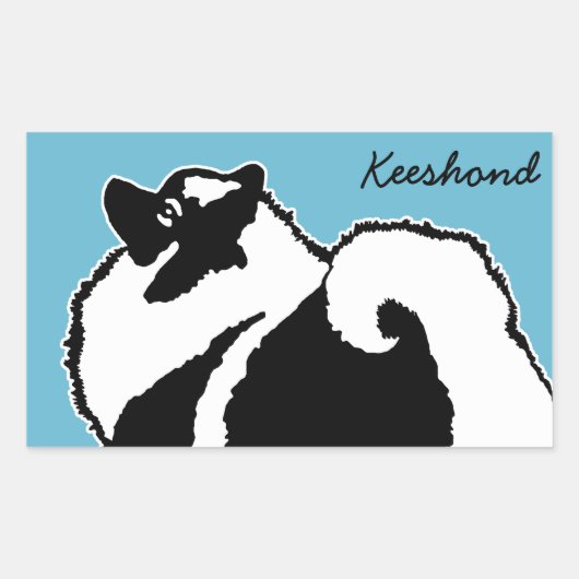 Keeshond Graphics - Cute Original Dog Art Rechthoekige Sticker (Voorkant)