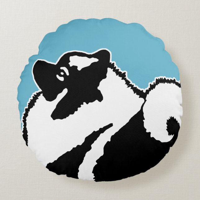 Keeshond Graphics - Cute Original Dog Art Rond Kussen (Voorkant)