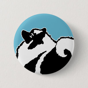 Keeshond Graphics - Cute Original Dog Art Ronde Button 5,7 Cm