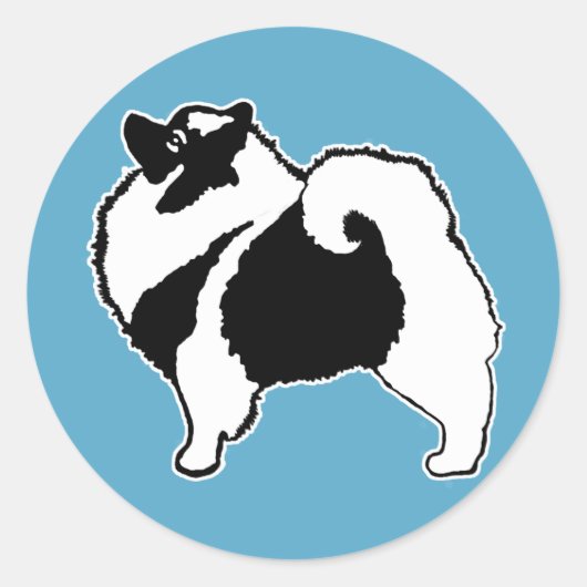 Keeshond Graphics - Cute Original Dog Art Ronde Sticker (Voorkant)