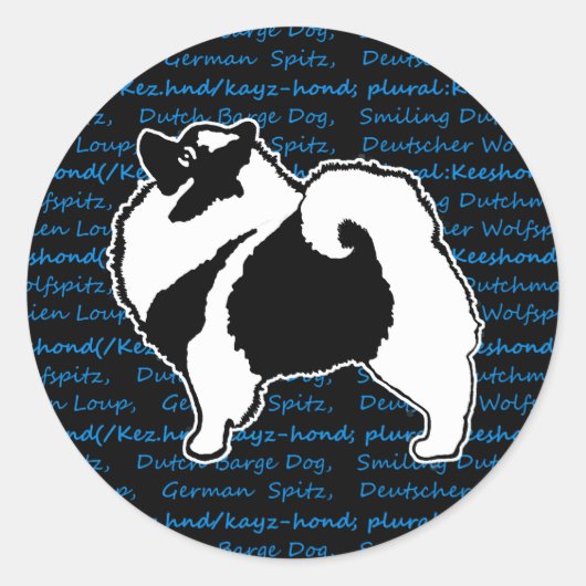 Keeshond Graphics - Cute Original Dog Art Ronde Sticker (Voorkant)