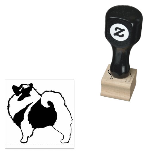 Keeshond Graphics - Cute Original Dog Art Rubberstempel (Gestempeld)