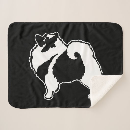 Keeshond Graphics - Cute Original Dog Art Sherpa Deken (Voorkant (horizontaal))