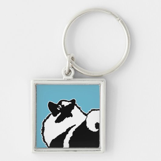 Keeshond Graphics - Cute Original Dog Art Sleutelhanger (Voorkant)