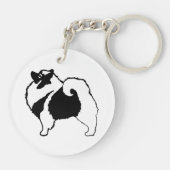 Keeshond Graphics - Cute Original Dog Art Sleutelhanger (Achterkant)