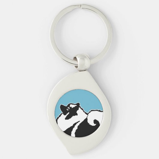 Keeshond Graphics - Cute Original Dog Art Sleutelhanger (Voorkant)