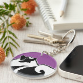 Keeshond Graphics - Cute Original Dog Art Sleutelhanger (Voorkant Rechts)