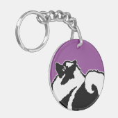 Keeshond Graphics - Cute Original Dog Art Sleutelhanger (Voorkant Links)