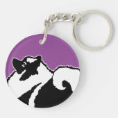 Keeshond Graphics - Cute Original Dog Art Sleutelhanger (Achterkant)
