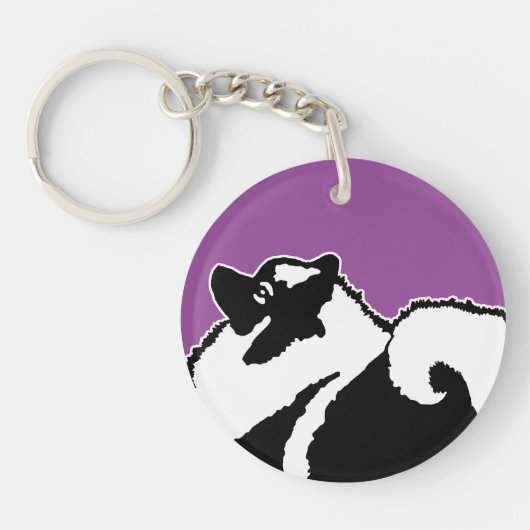 Keeshond Graphics - Cute Original Dog Art Sleutelhanger (Voorkant)