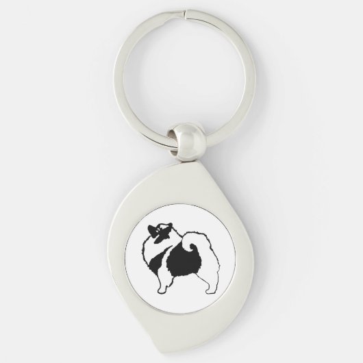 Keeshond Graphics - Cute Original Dog Art Sleutelhanger (Voorkant)
